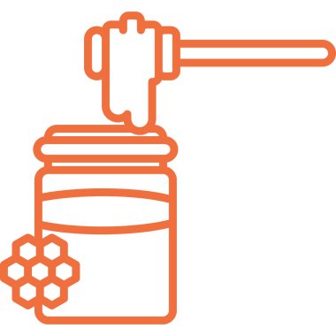 vektör bal ayısı ve kavanoz simgesi, yiyecek sembolü