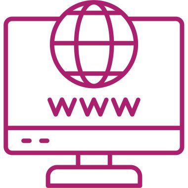 İnternet ağı. Web simgesi basit illüstrasyon