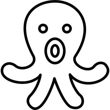 Ahtapot. Web simgesi basit illüstrasyon