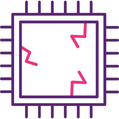 Cpu simgesinin vektör illüstrasyonu