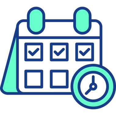 Dolu takvim tarih çizelgesi simgesi - taslak biçimi