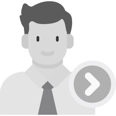 Düz biçimli iş adamı avatar karakter simgesi