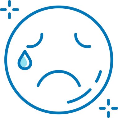 üzgün yüz simgesi simgesi ile doldurulmuş dış hat biçimi