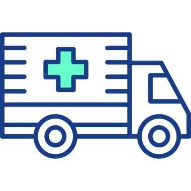 Ambulans araba vektör simgesi