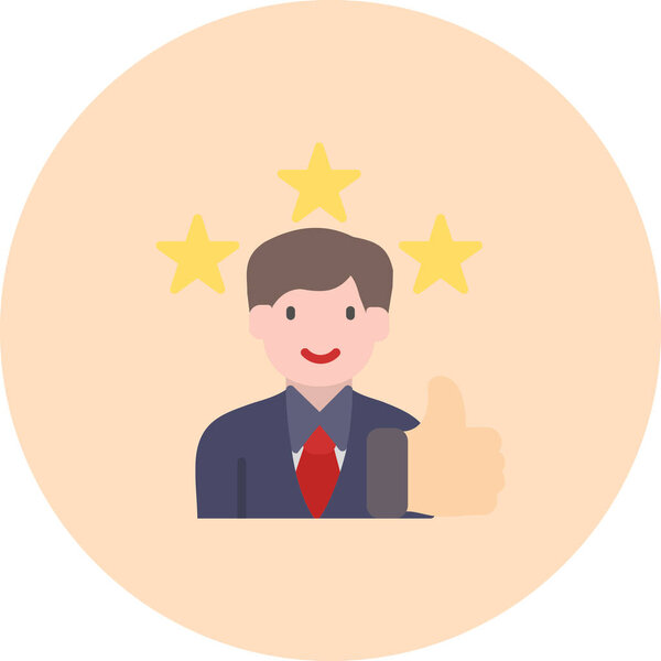 happy businessman with star