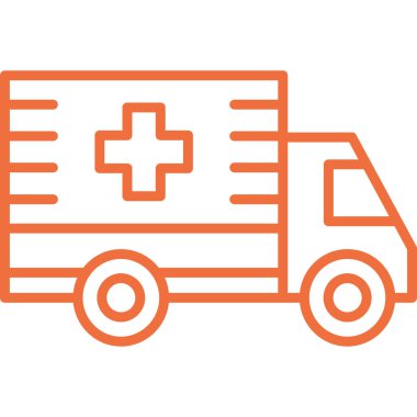 Ambulans. Web simgesi basit illüstrasyon
