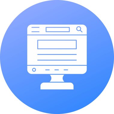 Tarayıcı bilgisayar simgesi. düz dizayn. izole vektör illüstrasyonu