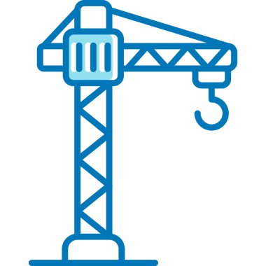Vinç inşaat endüstrisi simgesi ana hatları biçiminde