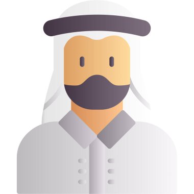 Arap erkek simgesi, düz stil