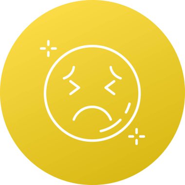 üzgün emoji simgesi, basit vektör çizim