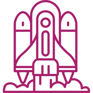 Roket. Web simgesi basit illüstrasyon