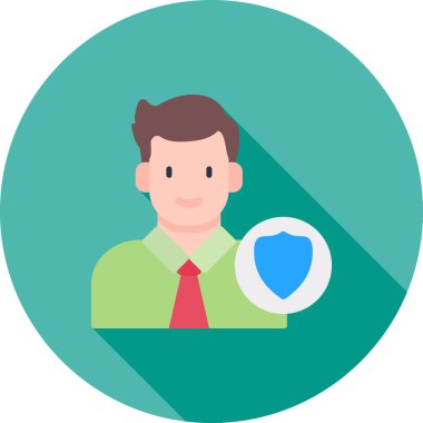 Kalp ikonu olan adam. Kalbi olan bir erkek karakterin vektör çizimi