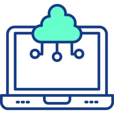 Bulut hesaplama. simge basit vektör illüstrasyonu