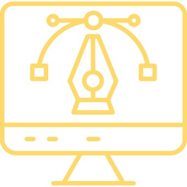 monitör simgesi. Web için basit bir TV vektör simgesi çizimi