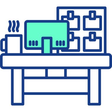 Kahve dükkanı. Basit illüstrasyon