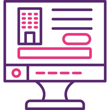 Bilgisayar. Web simgesi basit illüstrasyon