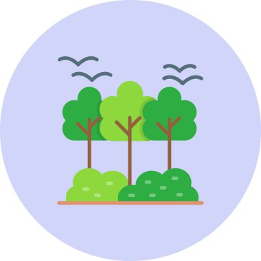 Ağaçlar. Web simgesi basit illüstrasyon