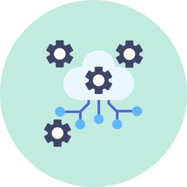 Bulut Hesaplama. Web simgesi basit illüstrasyon