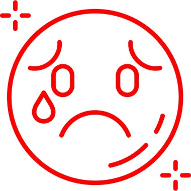 hüzünlü yüz simgesi tasarımı vektör çizimi