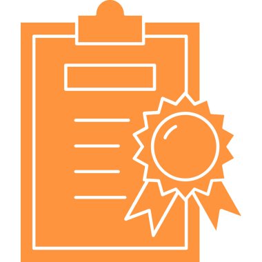 Sertifika. Web simgesi basit illüstrasyon