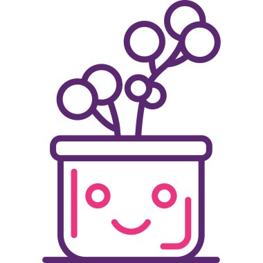 Şirin bir çizgi film simgesinin vektör çizimi