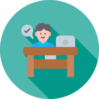 Dizüstü bilgisayarı olan bir adamın düz tasarımı