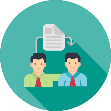 iş yönetimi düz simgesi, vektör illüstrasyonu