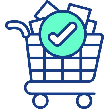 Alışveriş arabası ikon vektör illüstrasyonu