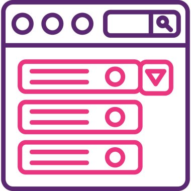 Web sayfası arayüzü, basit web vektör illüstrasyonu