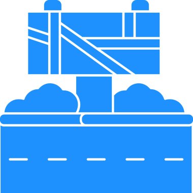 Fabrika binası ikon vektör illüstrasyonu