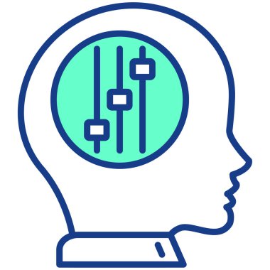 Beyin. Web simgesi basit illüstrasyon