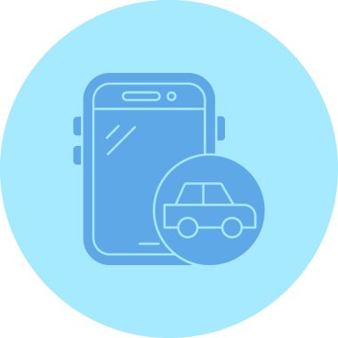 Taksi simgesi vektör illüstrasyonlu akıllı telefon basit tasarım