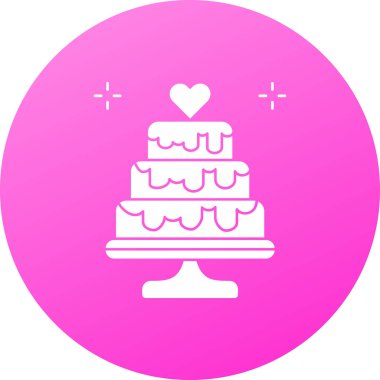 Kalpli düğün pastasının vektör çizimi.