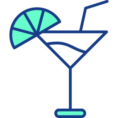 alkollü içecek kuyruk simgesi tam taslak biçiminde