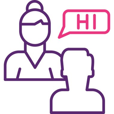 Konuş. Web simgesi basit illüstrasyon