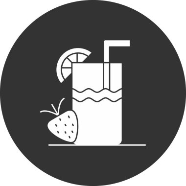 kokteyl simgesi, basit vektör çizim