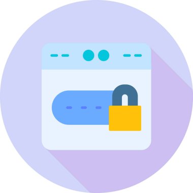 Kilit. Web simgesi basit illüstrasyon