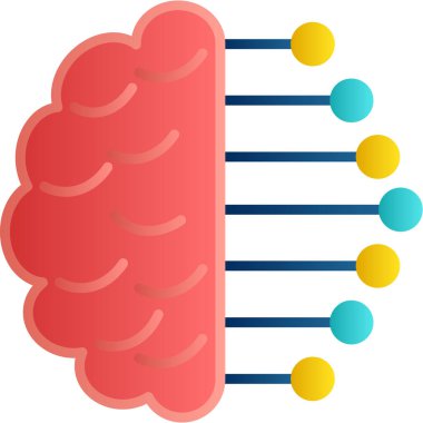 Beyin. Web simgesi basit illüstrasyon