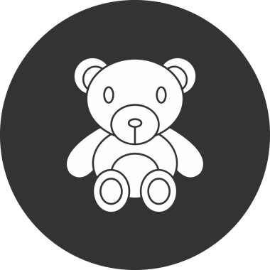 Ayı oyuncağı web simgesi, vektör illüstrasyonu