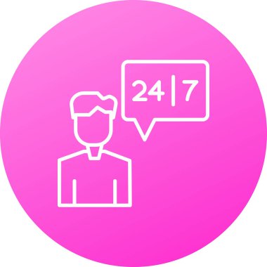 24 saat müşteri hizmetleri vektör çizimi