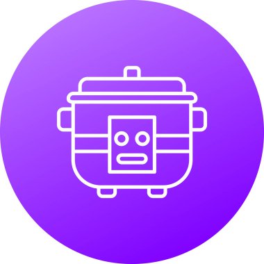 Beyaz arkaplanda izole edilmiş renkli robot simgesi. Gradyan beyaz düğme. vektör.