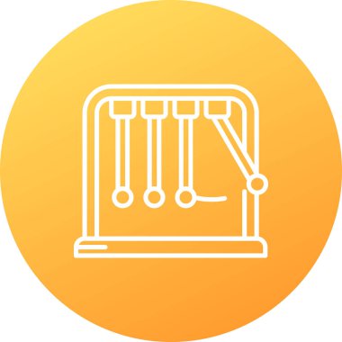 Uzun gölgeli beyaz çizgi piyano klavyesi simgesi. müzik aleti. Sarı daire düğmesi. vektör illüstrasyonu.