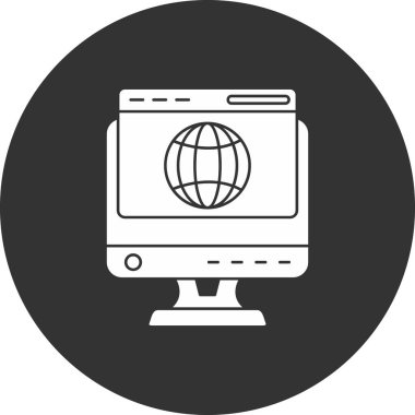 İnternet konseptinin web simgesi, vektör illüstrasyonu