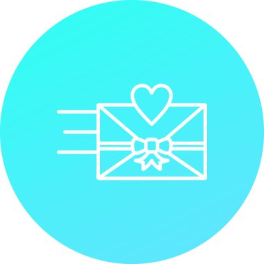 Zarf, kalp ve harf ikonu çizimi.