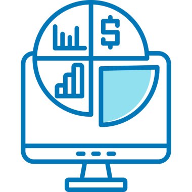 Para ikonlu bilgisayar. Basit bir çizim. Düzenlenebilir vektör illüstrasyonu