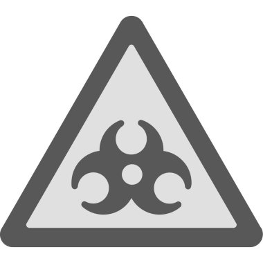 Tehlike vektör simgesi. biçim düz sembol, gri renk, yuvarlak açılar, beyaz arkaplan