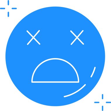 İç hatları doldurulmuş emoji yüz simgesi simgesi