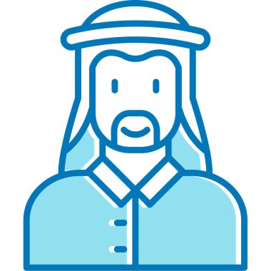 Rahip erkek ikonu. Web için insan vektör simgelerinin özet çizimi