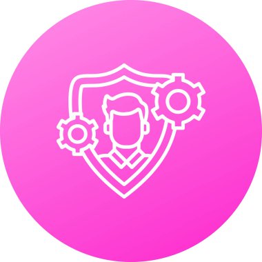 Vektör simgesi, kalkan ve dişli illüstrasyon