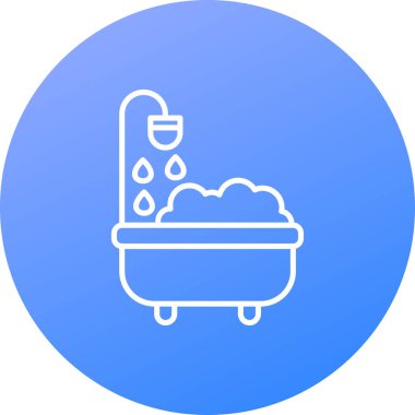 Banyo yap. Web simgesi basit illüstrasyon